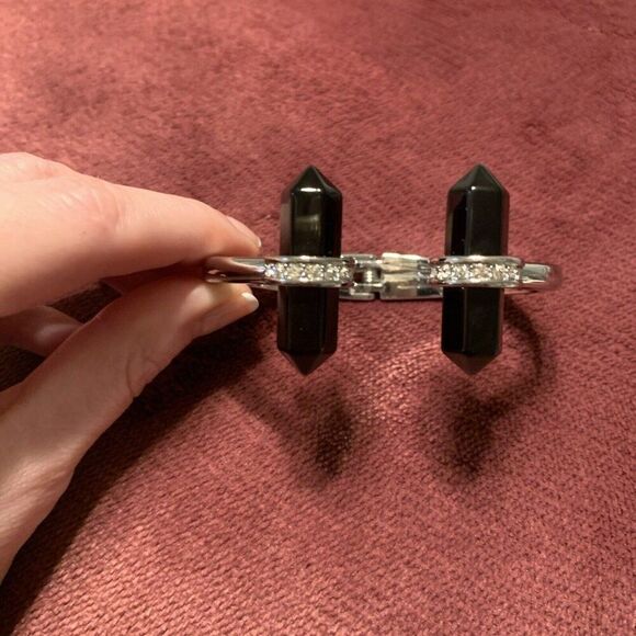 Brighton Jewelry - Brighton Black Gem Stone Silver Bracelet